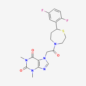 molecular formula C20H21F2N5O3S B2690019 7-(2-(7-(2,5-difluorophenyl)-1,4-thiazepan-4-yl)-2-oxoethyl)-1,3-dimethyl-1H-purine-2,6(3H,7H)-dione CAS No. 1705885-11-5