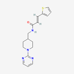 molecular formula C17H20N4OS B2690032 (E)-N-((1-(pyrimidin-2-yl)piperidin-4-yl)methyl)-3-(thiophen-2-yl)acrylamide CAS No. 1235697-17-2