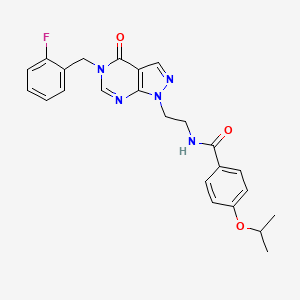 molecular formula C24H24FN5O3 B2690035 N-(2-(5-(2-fluorobenzyl)-4-oxo-4,5-dihydro-1H-pyrazolo[3,4-d]pyrimidin-1-yl)ethyl)-4-isopropoxybenzamide CAS No. 922009-67-4