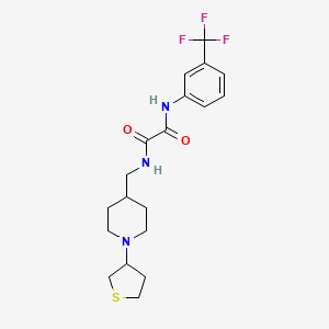 molecular formula C19H24F3N3O2S B2690040 N1-((1-(tetrahydrothiophen-3-yl)piperidin-4-yl)methyl)-N2-(3-(trifluoromethyl)phenyl)oxalamide CAS No. 2034317-45-6