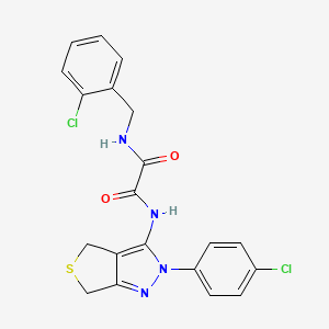 molecular formula C20H16Cl2N4O2S B2690042 N1-(2-chlorobenzyl)-N2-(2-(4-chlorophenyl)-4,6-dihydro-2H-thieno[3,4-c]pyrazol-3-yl)oxalamide CAS No. 899970-02-6