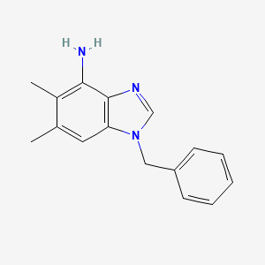 molecular formula C16H17N3 B2690044 1-benzyl-5,6-dimethyl-1H-1,3-benzimidazol-4-ylamine CAS No. 338771-04-3