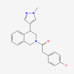 2-(4-fluorophenyl)-1-(4-(1-methyl-1H-pyrazol-4-yl)-3,4-dihydroisoquinolin-2(1H)-yl)ethanone