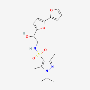 N-(2-{[2,2'-bifuran]-5-yl}-2-hydroxyethyl)-3,5-dimethyl-1-(propan-2-yl)-1H-pyrazole-4-sulfonamide