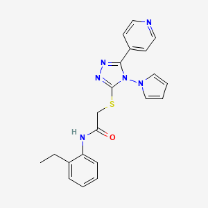 N-(2-ethylphenyl)-2-{[5-(pyridin-4-yl)-4-(1H-pyrrol-1-yl)-4H-1,2,4-triazol-3-yl]sulfanyl}acetamide