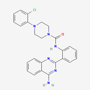 molecular formula C25H23ClN6O B2690063 N-[2-(4-aminoquinazolin-2-yl)phenyl]-4-(2-chlorophenyl)piperazine-1-carboxamide CAS No. 1351780-55-6