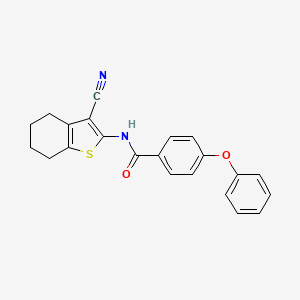 molecular formula C22H18N2O2S B2690066 N-(3-氰-4,5,6,7-四氢-1-苯并噻吩-2-基)-4-苯氧基苯甲酰胺 CAS No. 306289-42-9