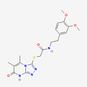 molecular formula C19H23N5O4S B2690073 N-(3,4-二甲氧基苯乙基)-2-((5,6-二甲基-7-氧代-7,8-二氢-[1,2,4]三唑并[4,3-a]嘧啶-3-基)硫代)乙酰胺 CAS No. 887214-01-9