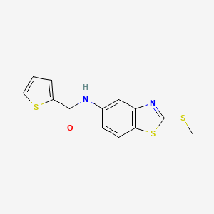 molecular formula C13H10N2OS3 B2690074 N-(2-(methylthio)benzo[d]thiazol-5-yl)thiophene-2-carboxamide CAS No. 312614-40-7