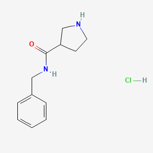 molecular formula C12H17ClN2O B2690100 N-benzylpyrrolidine-3-carboxamide hydrochloride CAS No. 1830377-54-2