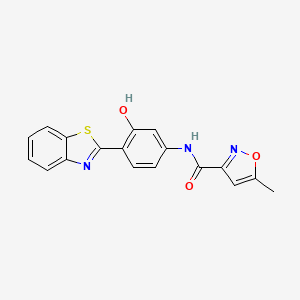 molecular formula C18H13N3O3S B2690105 N-(4-(benzo[d]thiazol-2-yl)-3-hydroxyphenyl)-5-methylisoxazole-3-carboxamide CAS No. 946304-49-0
