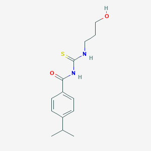 molecular formula C14H20N2O2S B269011 N-[(3-hydroxypropyl)carbamothioyl]-4-(propan-2-yl)benzamide 
