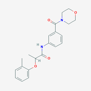 molecular formula C21H24N2O4 B269013 2-(2-methylphenoxy)-N-[3-(4-morpholinylcarbonyl)phenyl]propanamide 