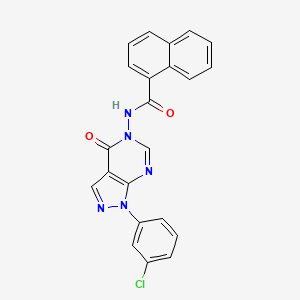 molecular formula C22H14ClN5O2 B2690139 N-(1-(3-chlorophenyl)-4-oxo-1H-pyrazolo[3,4-d]pyrimidin-5(4H)-yl)-1-naphthamide CAS No. 919859-68-0