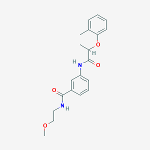 molecular formula C20H24N2O4 B269014 N-(2-methoxyethyl)-3-{[2-(2-methylphenoxy)propanoyl]amino}benzamide 