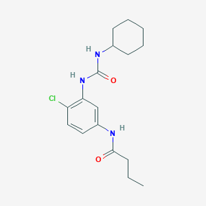molecular formula C17H24ClN3O2 B269017 N-(4-chloro-3-{[(cyclohexylamino)carbonyl]amino}phenyl)butanamide 