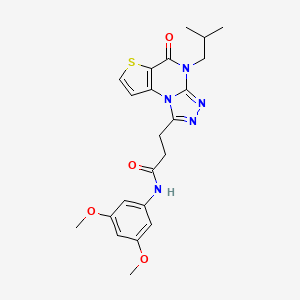 molecular formula C22H25N5O4S B2690171 N-(3,5-二甲氧基苯基)-3-(4-异丁基-5-氧代-4,5-二氢噻吩[2,3-e][1,2,4]三唑[4,3-a]嘧啶-1-基)丙酰胺 CAS No. 1189701-67-4