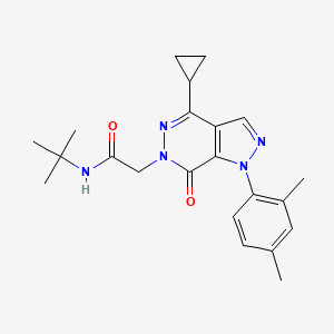 molecular formula C22H27N5O2 B2690181 N-(叔丁基)-2-(4-环丙基-1-(2,4-二甲基苯基)-7-氧代-1H-吡唑并[3,4-d]吡啶-6(7H)-基)乙酰胺 CAS No. 1105203-25-5