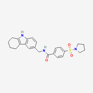 molecular formula C24H27N3O3S B2690182 4-(pyrrolidin-1-ylsulfonyl)-N-((2,3,4,9-tetrahydro-1H-carbazol-6-yl)methyl)benzamide CAS No. 852138-67-1