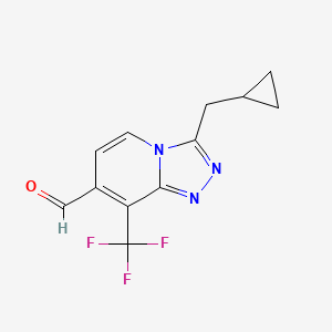 molecular formula C12H10F3N3O B2690187 3-(Cyclopropylmethyl)-8-(trifluoromethyl)-[1,2,4]triazolo[4,3-a]pyridine-7-carbaldehyde CAS No. 1254982-03-0