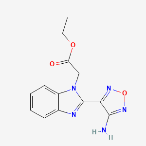 molecular formula C13H13N5O3 B2690202 Ethyl 2-[2-(4-amino-1,2,5-oxadiazol-3-yl)benzimidazol-1-yl]acetate CAS No. 332026-91-2