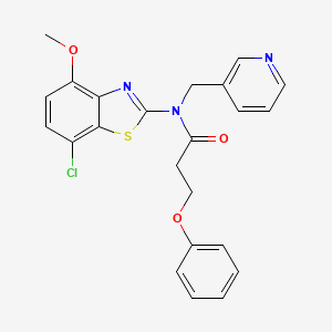 molecular formula C23H20ClN3O3S B2690203 N-(7-chloro-4-methoxybenzo[d]thiazol-2-yl)-3-phenoxy-N-(pyridin-3-ylmethyl)propanamide CAS No. 886965-27-1
