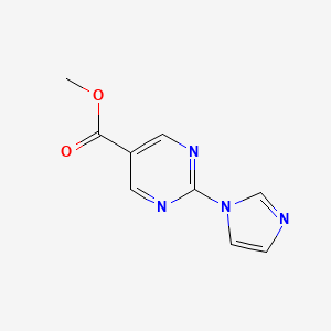 molecular formula C9H8N4O2 B2690207 methyl 2-(1H-imidazol-1-yl)pyrimidine-5-carboxylate CAS No. 1279815-76-7