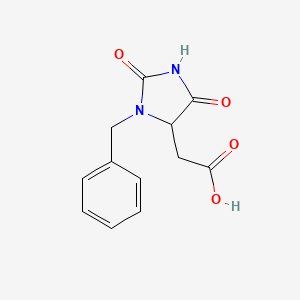 molecular formula C12H12N2O4 B2690209 2-(3-Benzyl-2,5-dioxoimidazolidin-4-yl)acetic acid CAS No. 494866-98-7
