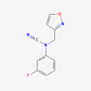 molecular formula C11H8FN3O B2690213 (3-Fluorophenyl)-(1,2-oxazol-3-ylmethyl)cyanamide CAS No. 2217584-75-1