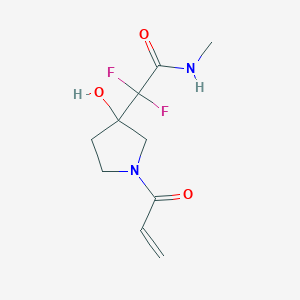 molecular formula C10H14F2N2O3 B2690214 2,2-Difluoro-2-(3-hydroxy-1-prop-2-enoylpyrrolidin-3-yl)-N-methylacetamide CAS No. 2305526-67-2