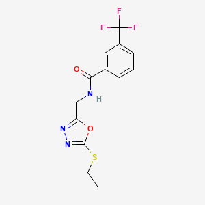 B2690218 N-[(5-ethylsulfanyl-1,3,4-oxadiazol-2-yl)methyl]-3-(trifluoromethyl)benzamide CAS No. 941985-48-4
