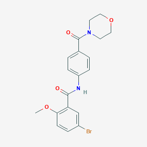 molecular formula C19H19BrN2O4 B269022 5-bromo-2-methoxy-N-[4-(4-morpholinylcarbonyl)phenyl]benzamide 