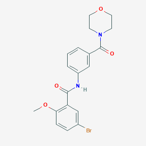 molecular formula C19H19BrN2O4 B269023 5-bromo-2-methoxy-N-[3-(4-morpholinylcarbonyl)phenyl]benzamide 