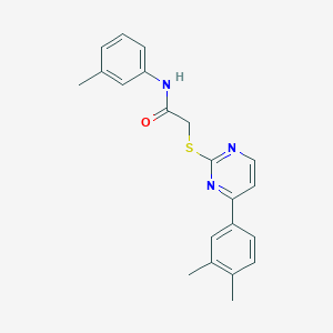molecular formula C21H21N3OS B2690236 2-((4-(3,4-二甲基苯基)嘧啶-2-基)硫)-N-(间甲苯)乙酰胺 CAS No. 1019153-54-8