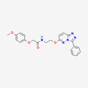 molecular formula C22H21N5O4 B2690238 2-(4-甲氧基苯氧基)-N-(2-((3-苯基-[1,2,4]三唑并[4,3-b]吡啶-6-基)氧基)乙基)乙酰胺 CAS No. 1020976-55-9
