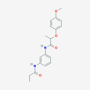 molecular formula C19H22N2O4 B269024 2-(4-methoxyphenoxy)-N-[3-(propionylamino)phenyl]propanamide 