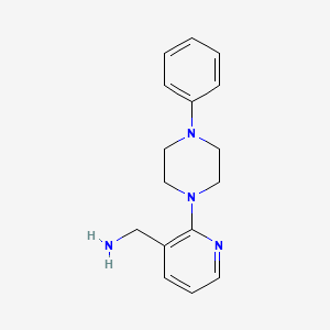 molecular formula C16H20N4 B2690251 1-[2-(4-苯基哌嗪-1-基)吡啶-3-基]甲胺 CAS No. 1016690-63-3