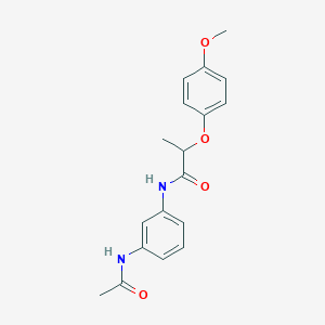 molecular formula C18H20N2O4 B269026 N-[3-(acetylamino)phenyl]-2-(4-methoxyphenoxy)propanamide 