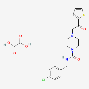 molecular formula C20H22ClN3O6S B2690262 N-(4-氯苯甲基)-4-(2-氧代-2-(噻吩-2-基)乙基)哌嗪-1-羧酰胺 草酸盐 CAS No. 1351614-31-7
