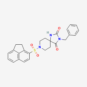 molecular formula C26H25N3O4S B2690265 3-苄基-8-((1,2-二氢蒽基)磺酰基)-1,3,8-三氮杂螺[4.5]癸烷-2,4-二酮 CAS No. 1021111-14-7