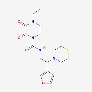 B2690266 4-ethyl-N-(2-(furan-3-yl)-2-thiomorpholinoethyl)-2,3-dioxopiperazine-1-carboxamide CAS No. 2034514-13-9