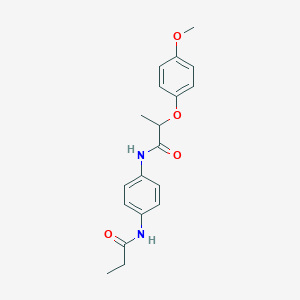 molecular formula C19H22N2O4 B269027 2-(4-methoxyphenoxy)-N-[4-(propionylamino)phenyl]propanamide 