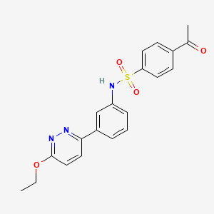 molecular formula C20H19N3O4S B2690273 4-acetyl-N-[3-(6-ethoxypyridazin-3-yl)phenyl]benzenesulfonamide CAS No. 895806-43-6
