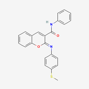 B2690275 (2Z)-2-{[4-(methylsulfanyl)phenyl]imino}-N-phenyl-2H-chromene-3-carboxamide CAS No. 1327177-39-8