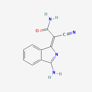 molecular formula C11H8N4O B2690279 (2E)-2-(3-aminoisoindol-1-ylidene)-2-cyanoacetamide CAS No. 25621-87-8