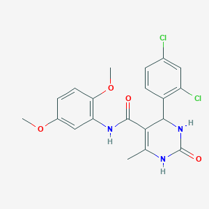 molecular formula C20H19Cl2N3O4 B2690288 4-(2,4-dichlorophenyl)-N-(2,5-dimethoxyphenyl)-6-methyl-2-oxo-1,2,3,4-tetrahydropyrimidine-5-carboxamide CAS No. 421578-28-1
