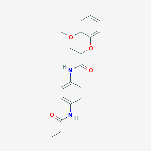 molecular formula C19H22N2O4 B269029 2-(2-methoxyphenoxy)-N-[4-(propionylamino)phenyl]propanamide 