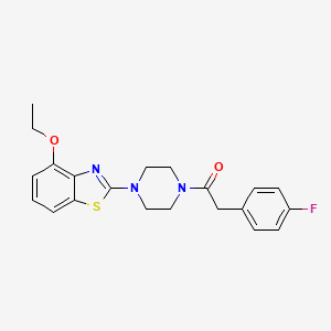molecular formula C21H22FN3O2S B2690296 1-(4-(4-Ethoxybenzo[d]thiazol-2-yl)piperazin-1-yl)-2-(4-fluorophenyl)ethanone CAS No. 900000-86-4