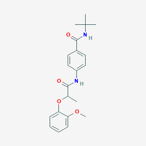 molecular formula C21H26N2O4 B269031 N-(tert-butyl)-4-{[2-(2-methoxyphenoxy)propanoyl]amino}benzamide 