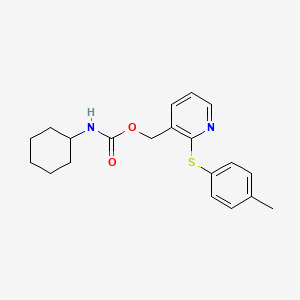 molecular formula C20H24N2O2S B2690311 (2-((4-甲基苯基)硫代)-3-吡啶基)甲基 N-环己基甲酸酯 CAS No. 478031-17-3